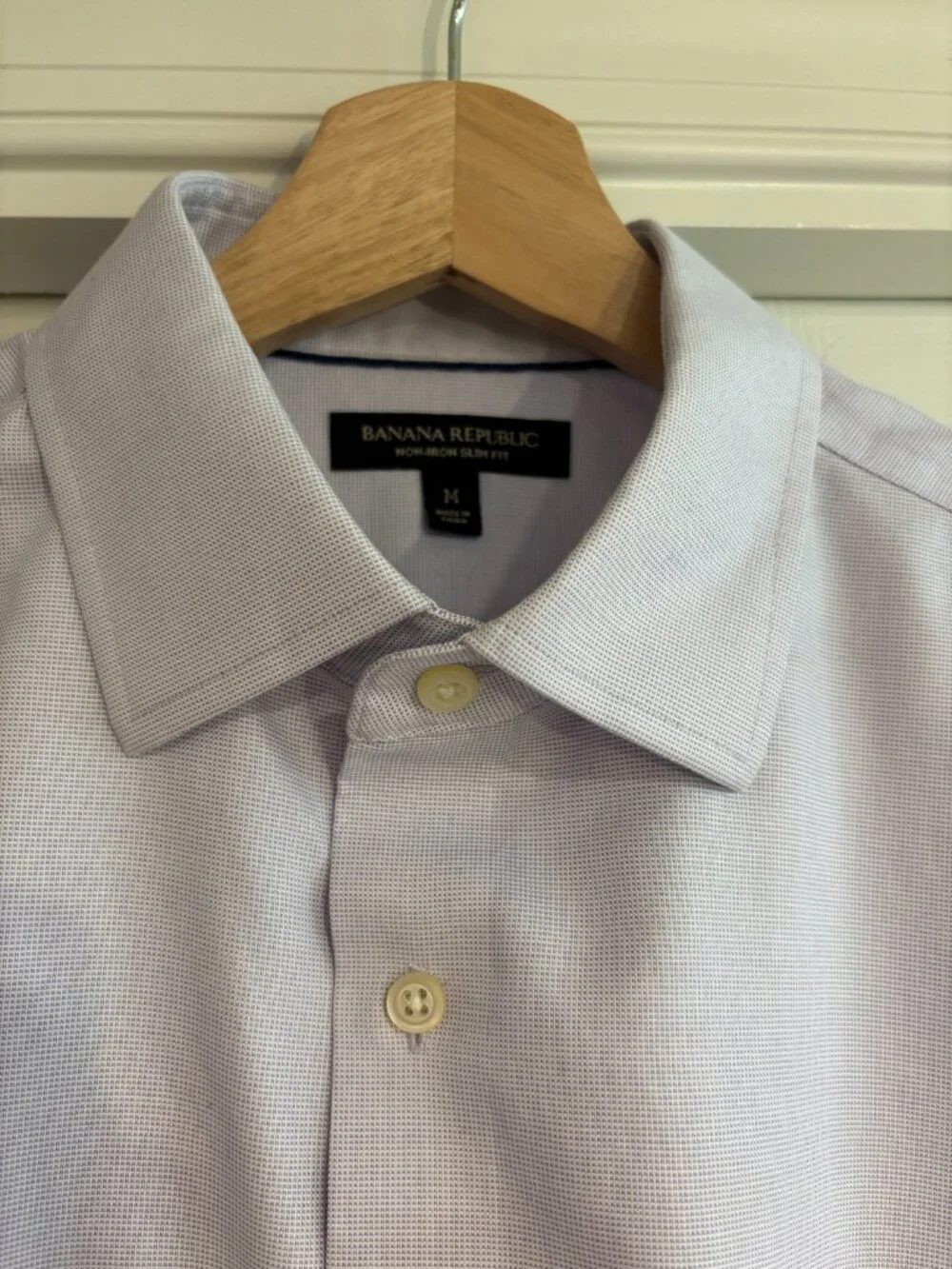 Banana Republic Button Down Dress Shirt Non-Iron Slim Fit 100% Cotton Men's M